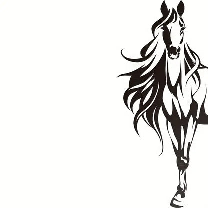 1pc Personality Aesthetic Black And White Horse Wall Sticker, For Bedroom/Living Room/Entrance/Home Wall Decoration