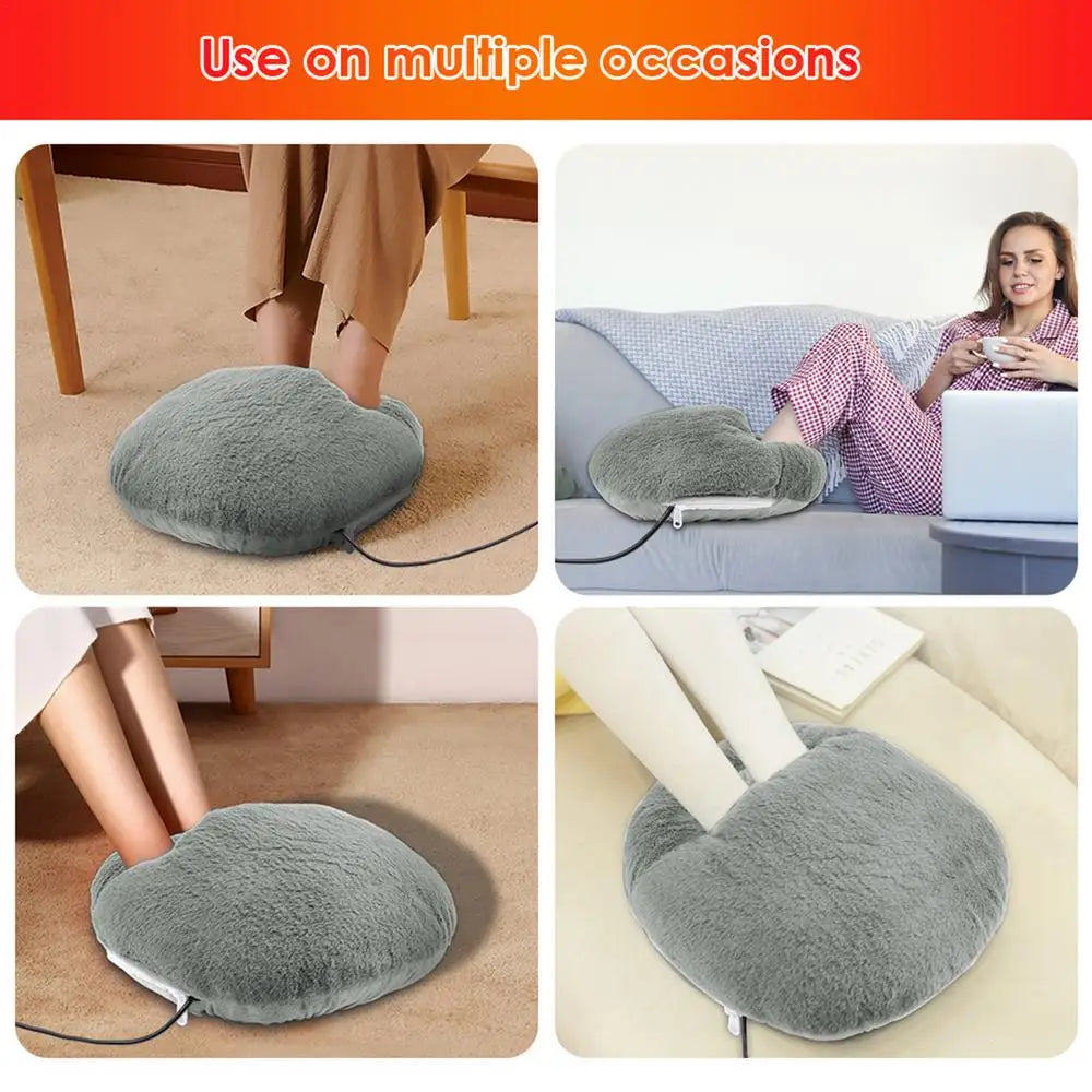 Winter USB Charging Electric Foot Heating Pad Universal Soft Plush Washable Foot Warmer Heater Household Foot Warming Mat - GOMARRD