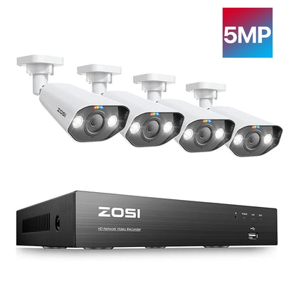 ZOSI 8MP CCTV System 8CH H.265+ 4K Ultra HD PoE NVR Kit Spotlight Siren Outdoor Video Surveillance IP Security Camera Set - GOMARRD