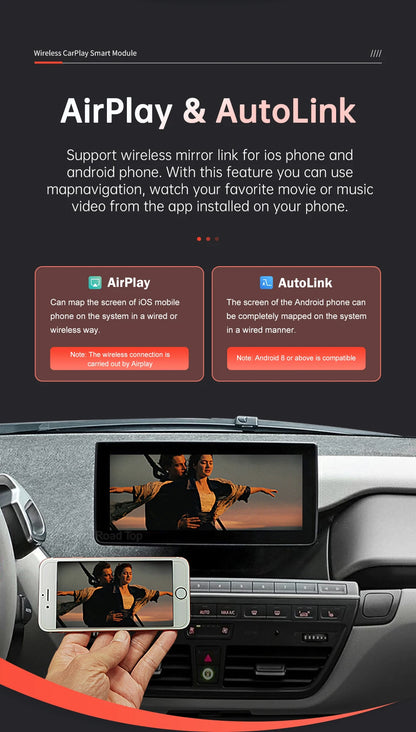 Wireless CarPlay For BMW i3 I01 NBT EVO System 2013-2020 with Android Auto Mirror Link AirPlay Car Play Rear Camera BT GPS