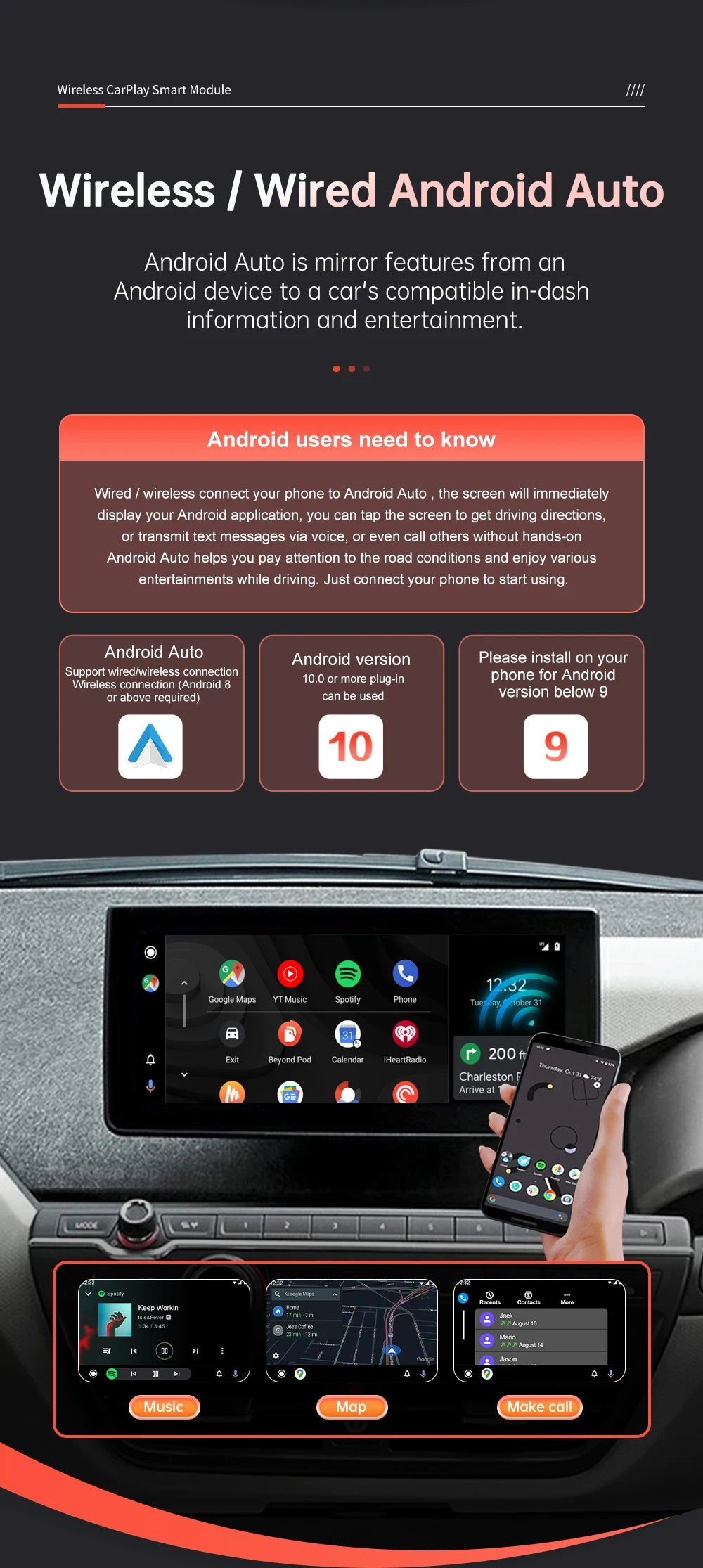 Wireless CarPlay For BMW i3 I01 NBT EVO System 2013-2020 with Android Auto Mirror Link AirPlay Car Play Rear Camera BT GPS - GOMARRD