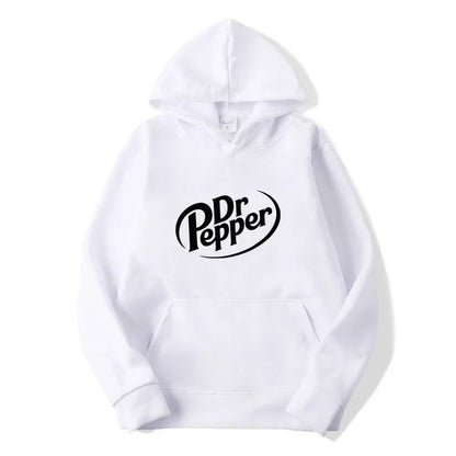 Autumn Warm Dr Pepper Letter Printed Hoodies Street Men Fashion Fleece Sweatshirts Casual Unisex Pullover Tops - GOMARRD