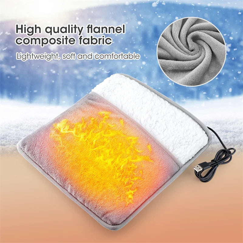 Electric Foot Warmer Portable Usb Heating Pad Soft Plush Washable Feet Heater Household Office Improve Sleeping Warming Mat 발난로 - GOMARRD