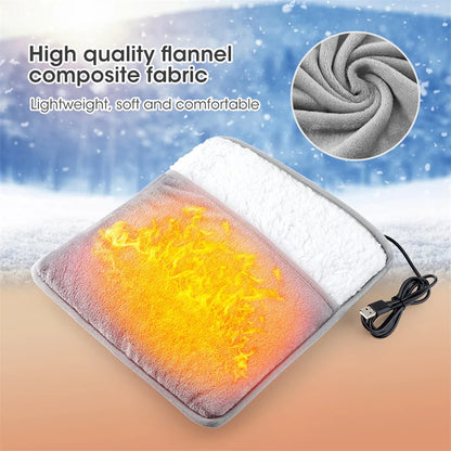 Electric Foot Warmer Portable Usb Heating Pad Soft Plush Washable Feet Heater Household Office Improve Sleeping Warming Mat 발난로 - GOMARRD