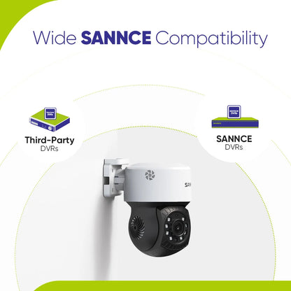 Sannce 2MP PTZ AHD Camera Security Video Surveillance CCTV System 3.6MM Lens 30M IR Night Vision 360 Analog Security Camera IP65