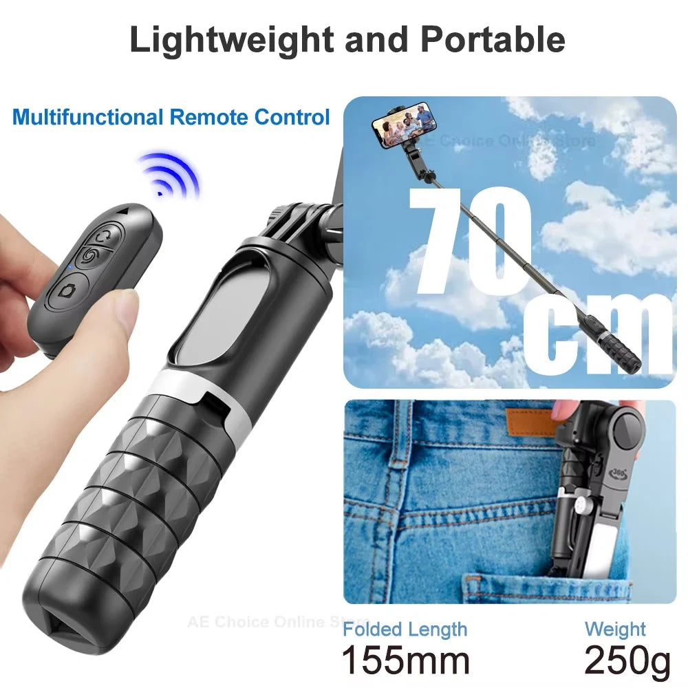 Q18 Gimbal Stabilizer Handheld Mobile Phone Selfie Stick Holder Fill Light Bluetooth for HUAWEI Xiaomi IPhone Follow Shoot Mode