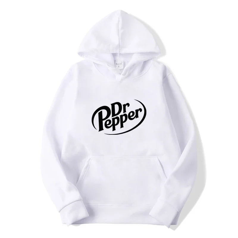 Autumn Warm Dr Pepper Letter Printed Hoodies Street Men Fashion Fleece Sweatshirts Casual Unisex Pullover Tops - GOMARRD