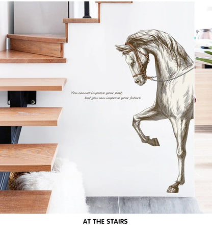 Creative sketch steed wall sticker living room wall decor home decor self-adhesive stickers room decoration entrance decoration - GOMARRD