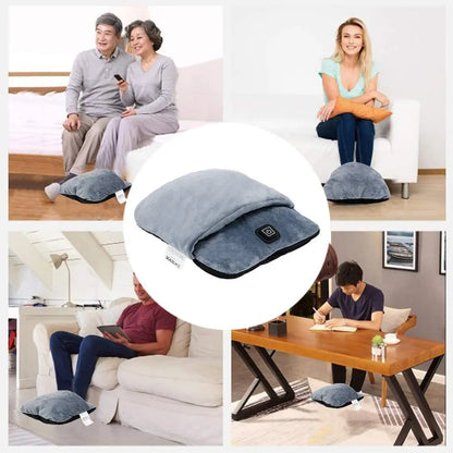 Winter Universal Electric Foot Heating Pad USB Charging Washable Household Foot Warmer Heater Soft Plush Foot Warming Mat 29cm - GOMARRD