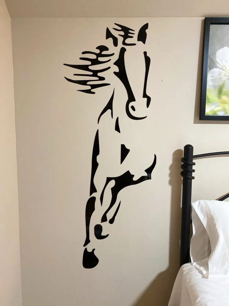 Horses Acrylic Wall Stickers Room Decoration Restaurant Background Art Living Room Bathroom Room Decor Mirror Wall Sticker