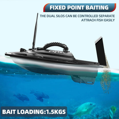 Flytec Fishing Bait Boat 500m Remote Control Bait Boat Dual Motor Fish Finder 1.5KG Loading with LED Light for Fishing