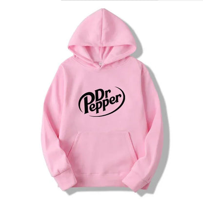 Autumn Warm Dr Pepper Letter Printed Hoodies Street Men Fashion Fleece Sweatshirts Casual Unisex Pullover Tops - GOMARRD