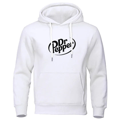 Autumn Warm Dr Pepper Letter Printed Hoodies Street Men Fashion Fleece Sweatshirts Casual Unisex Pullover Tops - GOMARRD