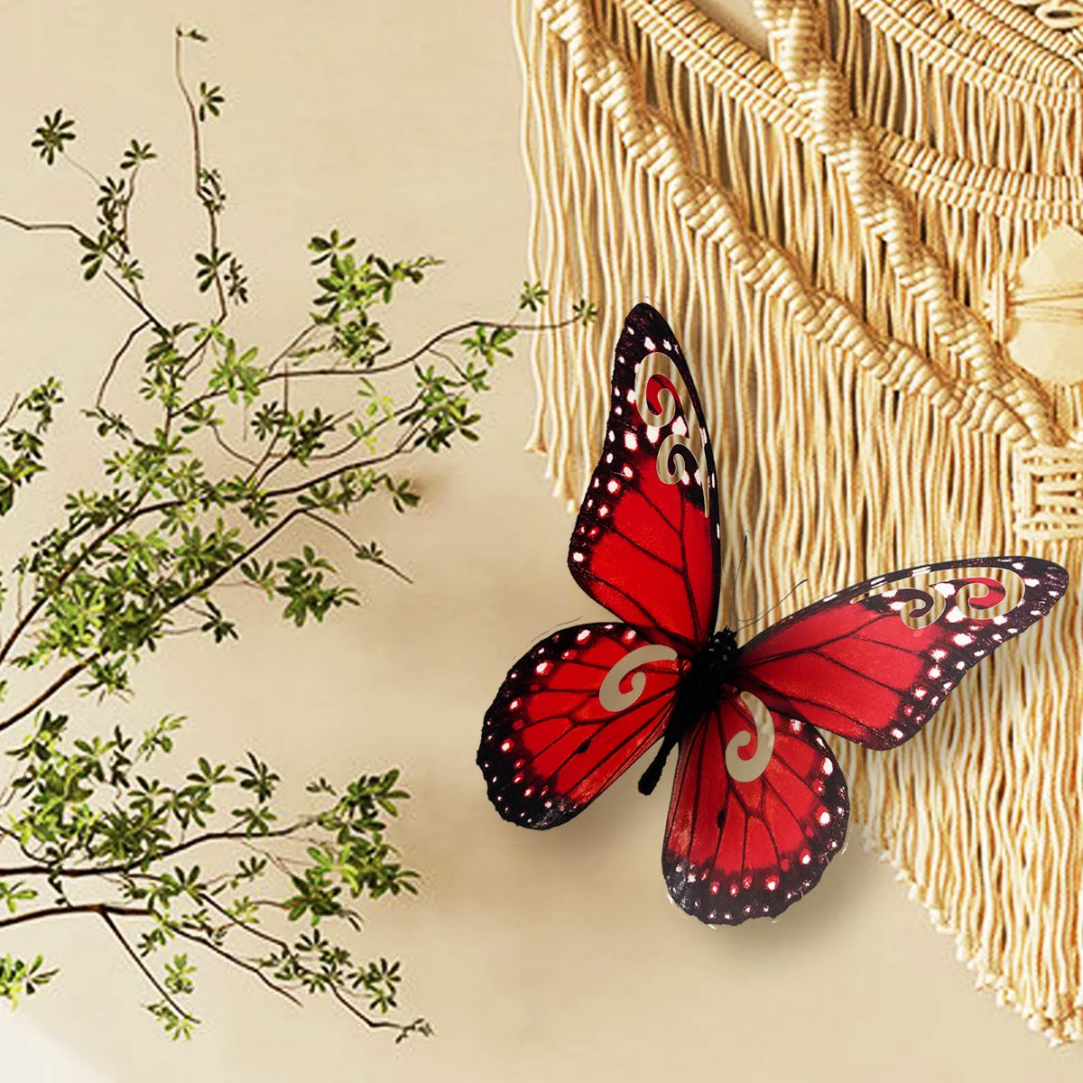 3d Stereo 40cm Large Size Butterfly Wall Sticker Living Room Bedroom Study Restaurant Decorative Art  Aeshtetic Wall Sticker