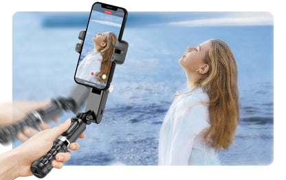 Q18 Gimbal Stabilizer Handheld Mobile Phone Selfie Stick Holder Fill Light Bluetooth for HUAWEI Xiaomi IPhone Follow Shoot Mode