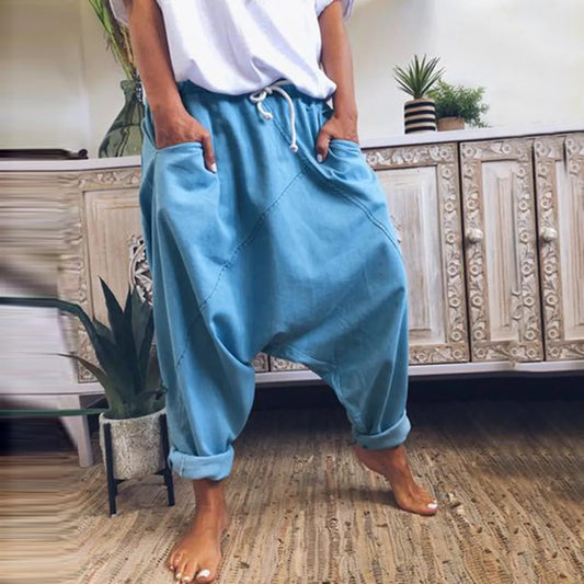 Free Shippiing Plus Size Pants Woman Casual Pockets Solid Cotton-Blend Vintage Pants Sweatpants For Women Plus Size Pantalones