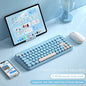 B.O.W K500D  Dual-mode Bluetooth Wireless Keyboard Floating Color Keycap Light Tone Ultra-thin Portable Office - GOMARRD