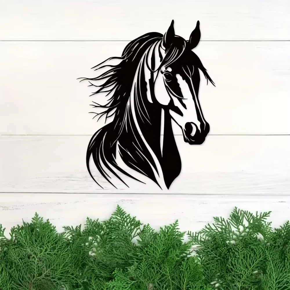 Charming 1pc Horse Head Wall Art Exquisite Metal Decor. Perfect indoors or outdoors. A great gift option farmhouse decor