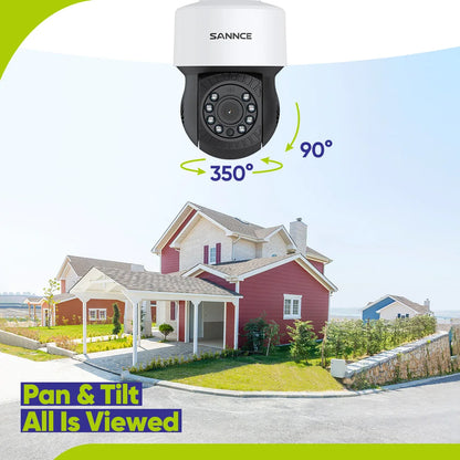 Sannce 2MP PTZ AHD Camera Security Video Surveillance CCTV System 3.6MM Lens 30M IR Night Vision 360 Analog Security Camera IP65