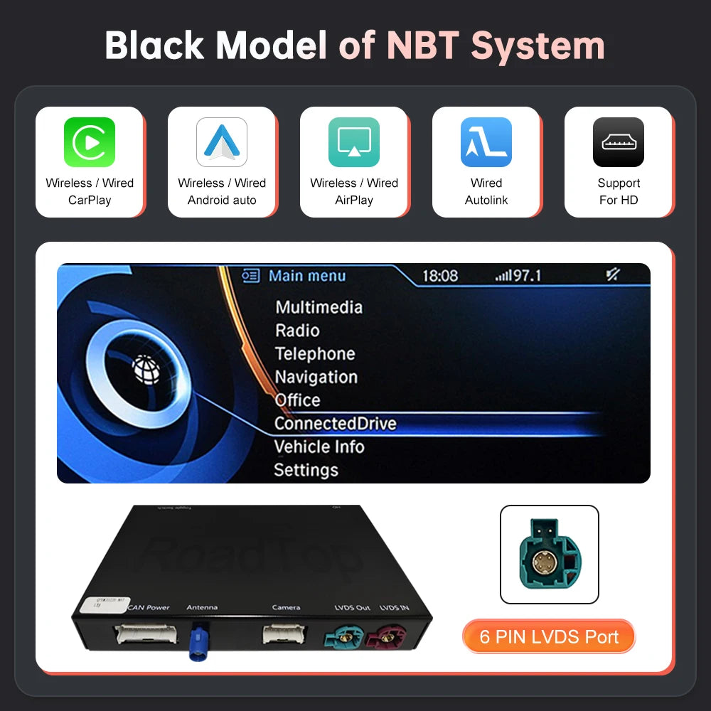 Wireless CarPlay For BMW i3 I01 NBT EVO System 2013-2020 with Android Auto Mirror Link AirPlay Car Play Rear Camera BT GPS - GOMARRD