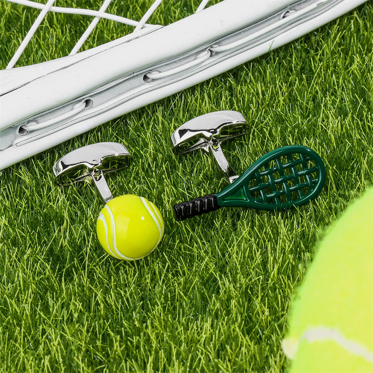 Novelty Tennis Cufflinks for Men with Gift Box