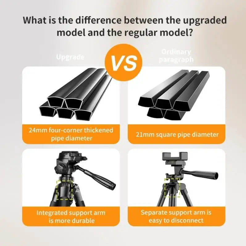 Aluminum alloy camera tripod tripod for mobile phones, tablets, live streaming, expandable and convenient stand with Bluetooth