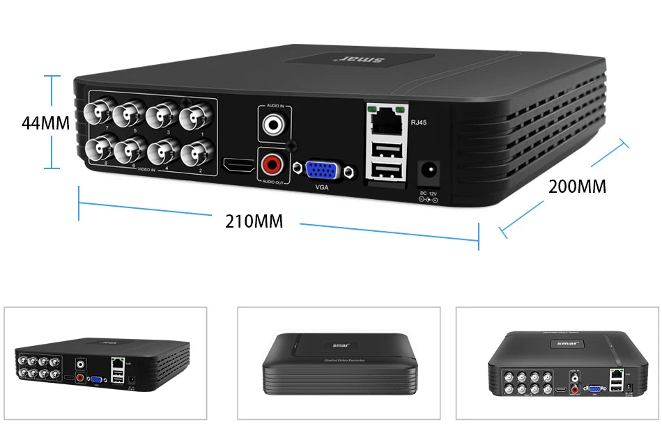 Smar 5 in 1 CCTV Mini DVR TVI CVI AHD CVBS IP Camera Digital Video Recorder 4CH 8CH 5M-N AHD DVR 5MP NVR Security System Onvif