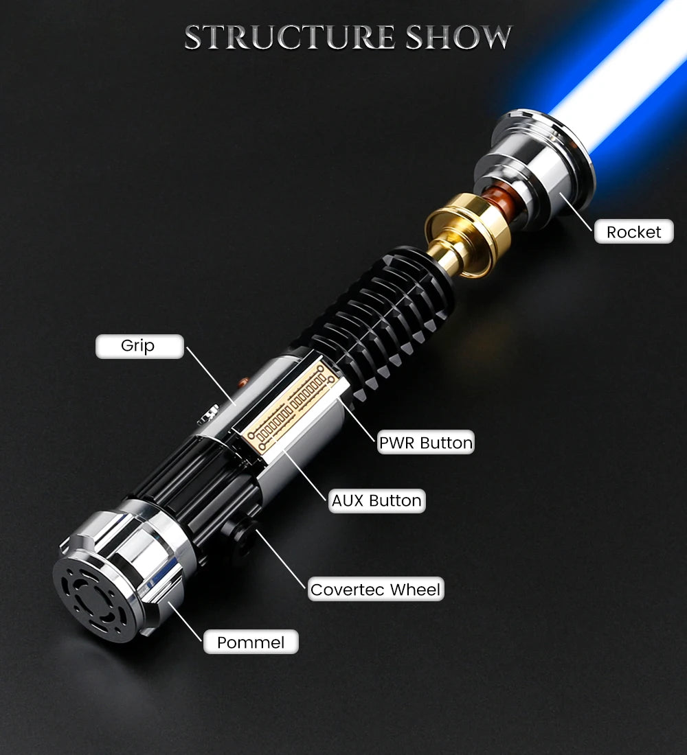 TXQSABER Obiwan Kenobi Lightsaber Neo Pixel SNV4 Proffie Smooth Swing Force Metal Hilt Led Strip Blade Laser Saber Cosplay Toys - GOMARRD