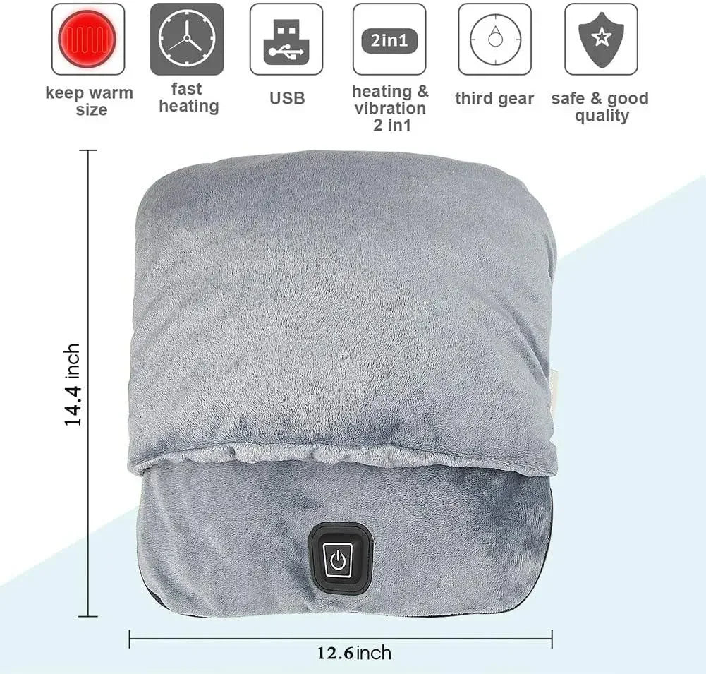 Winter Universal Electric Foot Heating Pad USB Charging Washable Household Foot Warmer Heater Soft Plush Foot Warming Mat 29cm - GOMARRD