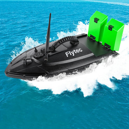 Flytec Fishing Bait Boat 500m Remote Control Bait Boat Dual Motor Fish Finder 1.5KG Loading with LED Light for Fishing