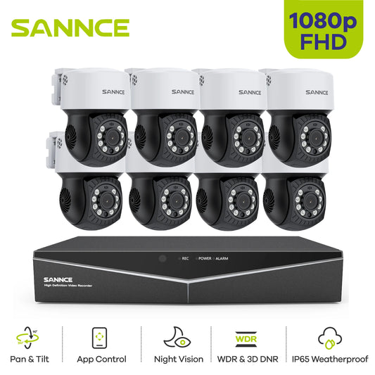 Sannce 2MP PTZ AHD Camera Security Video Surveillance CCTV System 3.6MM Lens 30M IR Night Vision 360 Analog Security Camera IP65