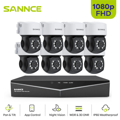 Sannce 2MP PTZ AHD Camera Security Video Surveillance CCTV System 3.6MM Lens 30M IR Night Vision 360 Analog Security Camera IP65 - GOMARRD