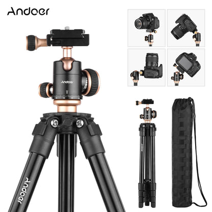 Andoer Q160SA Tripods Camera Tripod with Panoramic Ballhead Tripod for DSLR Digital Cameras Camcorder Canon Nikon Sony Camera