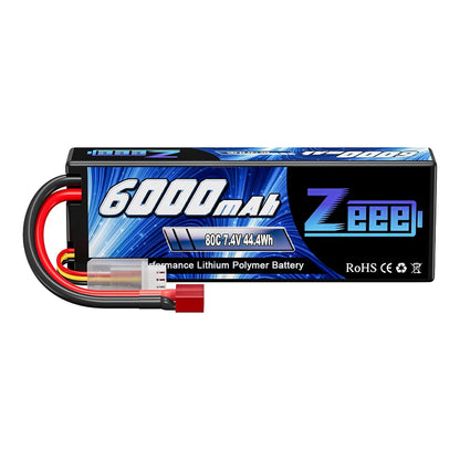 1/2units Zeee Lipo Battery 6000mAh 2S 80C 7.4V with Deans Plug Hardcase Lipo Battery for RC Car Vehicle Truck Tank Slash Truggy