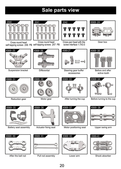 WLtoys 1/28 284131 RC Original Spare Parts Receiving Board Motor Gear Body Pillar Anti-Collision Components Wheel Tire Parts 1