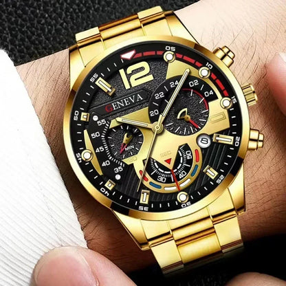 Fashion Mens Stainless Steel Watches Luxury Quartz Wristwatch Calendar Luminous Clock Men Business Casual Watch Reloj Hombre