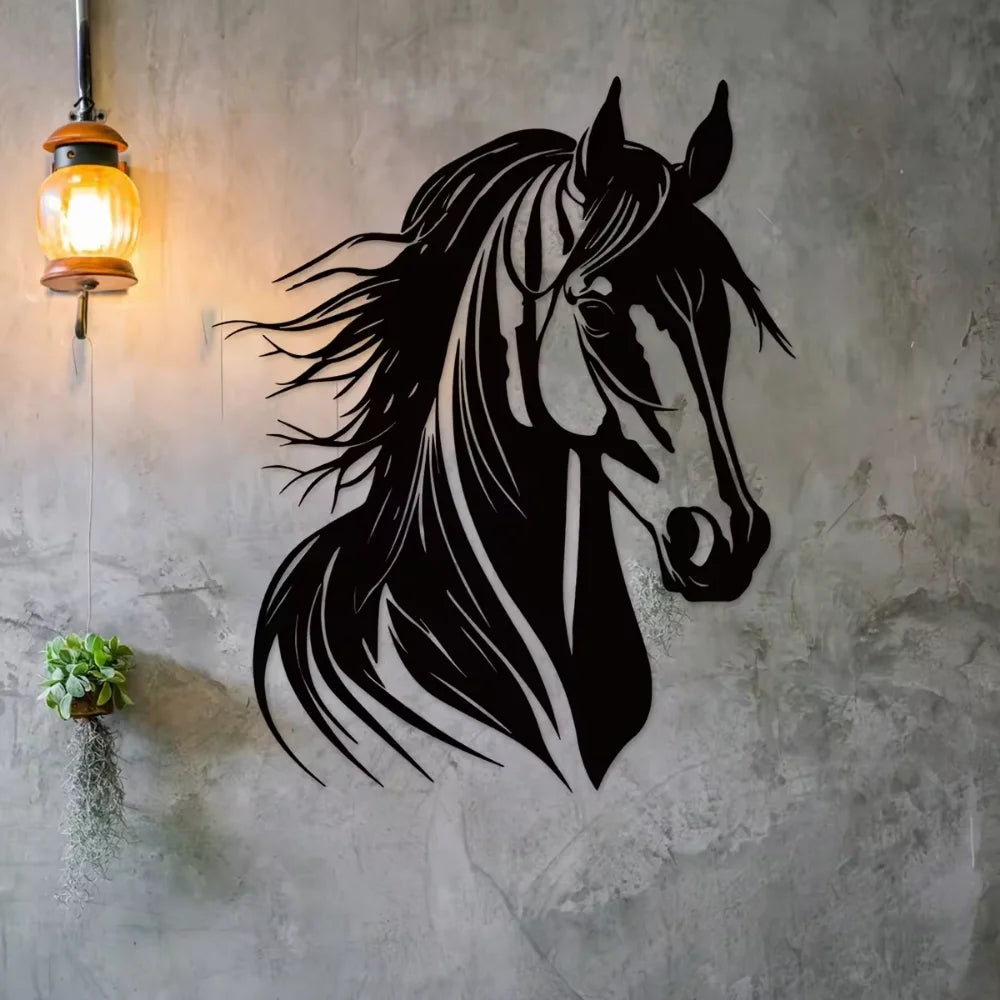 Charming 1pc Horse Head Wall Art Exquisite Metal Decor. Perfect indoors or outdoors. A great gift option farmhouse decor