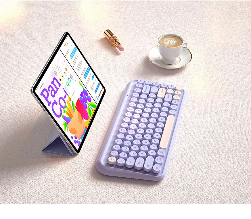 B.O.W K500D  Dual-mode Bluetooth Wireless Keyboard Floating Color Keycap Light Tone Ultra-thin Portable Office - GOMARRD