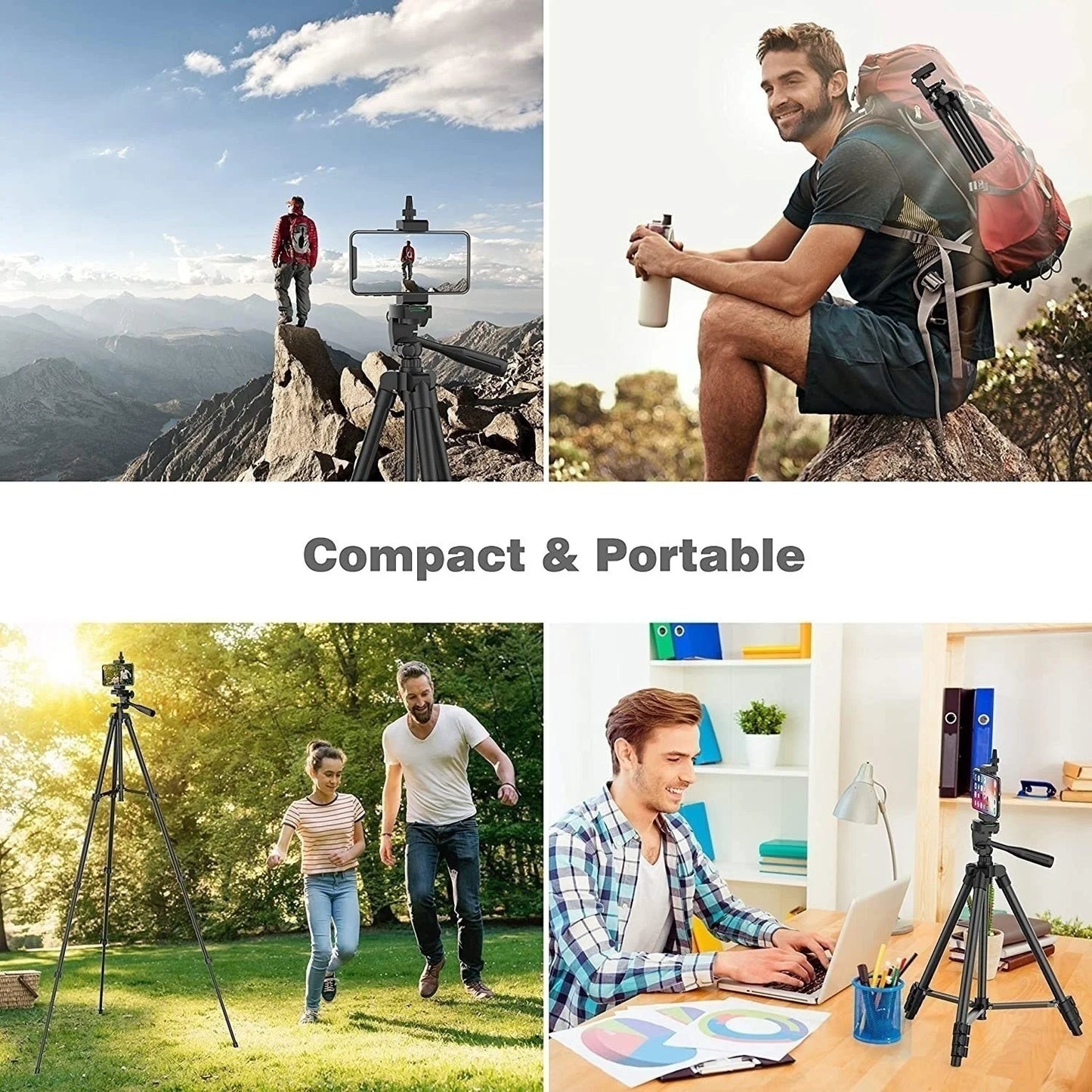 Tripod for Phone Lightweight Camera Tripod Stand with Bluetooth Selfie Remote Phone Holder Video Photography for iPhone Xiaomi