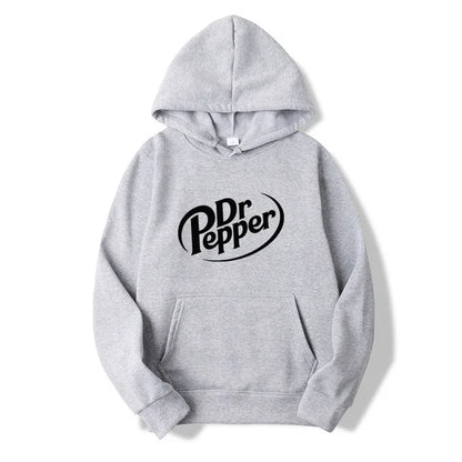 Autumn Warm Dr Pepper Letter Printed Hoodies Street Men Fashion Fleece Sweatshirts Casual Unisex Pullover Tops - GOMARRD