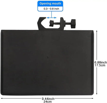 Microphone Stand Tray Mount Clamp on Rod Holders,Microphone Stand Desk 9.44" X 6.88" for Music Sheet,Live Streaming,Recording