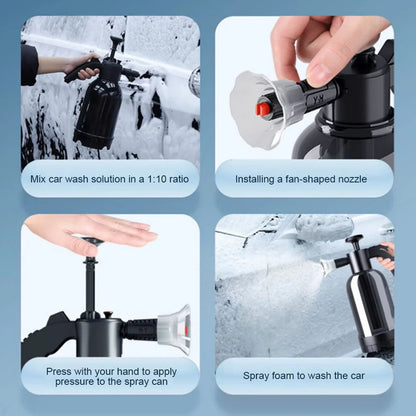 2L Hand Pump Foam Sprayer Hand Pneumatic Foam Cannon Snow Foam Pot High Pressure Car Wash Spray Bottle for Car Home Cleaning