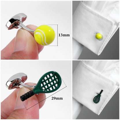 Novelty Tennis Cufflinks for Men with Gift Box