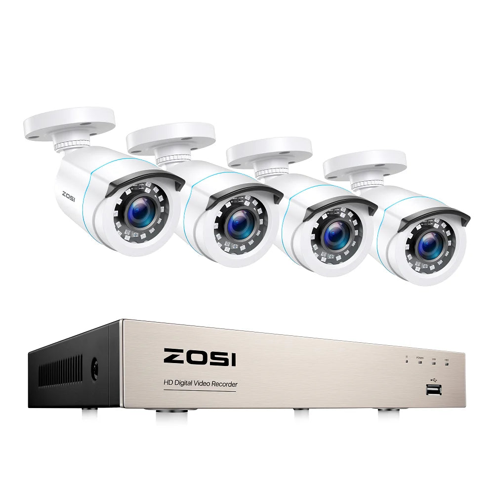 ZOSI 1080P 8CH TVI CCTV Video Surveillance Security Camera System Wired DVR Kit for Outdoor Indoor Home Waterproof Night Vision