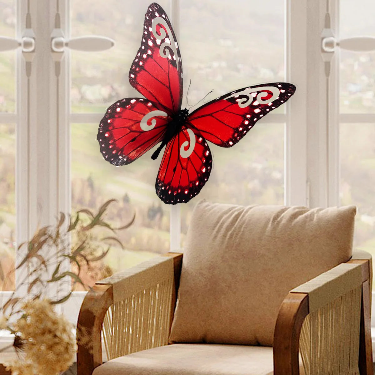 3d Stereo 40cm Large Size Butterfly Wall Sticker Living Room Bedroom Study Restaurant Decorative Art  Aeshtetic Wall Sticker