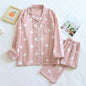 New Spring and Autumn Pajama Set Women's 100% Cotton Long Sleeve Pants Two Piece Love Lovely Sweet Home Furnishing Set