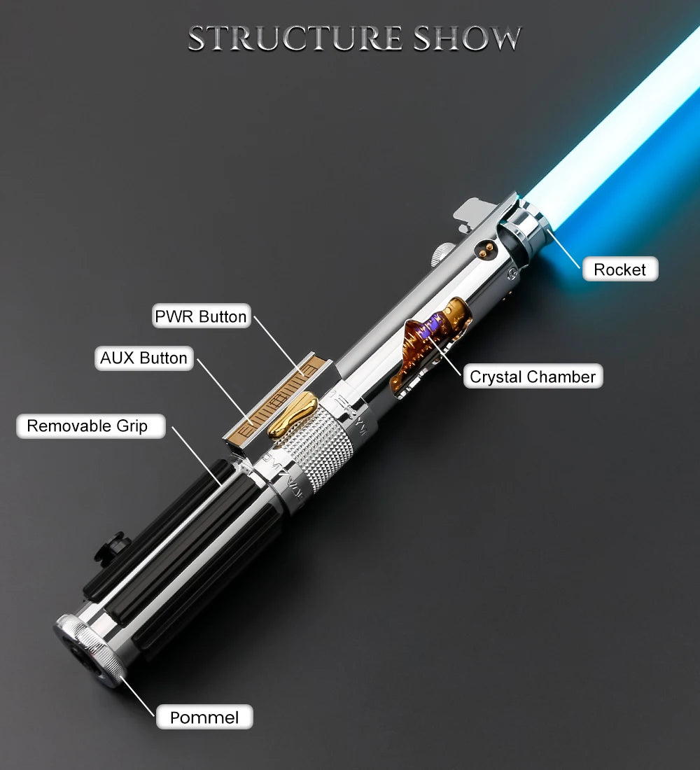 TXQSABER Anakin Lightsaber SNV4 Pixel Soundboard Smooth Swing Metal Crystal Handle With LED Strip Blade Skywalker Replica Toys - GOMARRD