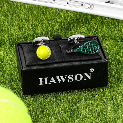 Novelty Tennis Cufflinks for Men with Gift Box