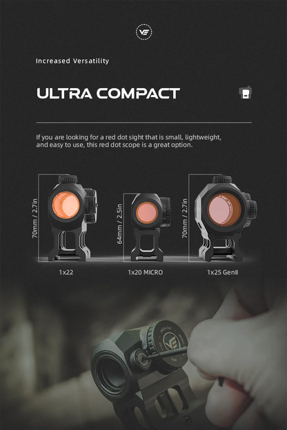 Vector Optics Scrapper 1x20 Ultra Compact Red Dot Sight 3MOA Dot With Motion Sensor IP67 Waterproof For AR Style Rifle