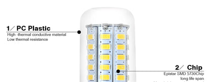 10PCS E27 LED Lamp 220V Corn Light Bulb 24 36 48 56 69 72 LEDs SMD 5730 Ampoule Bombillas Chandelier Lighting Candle LED Light